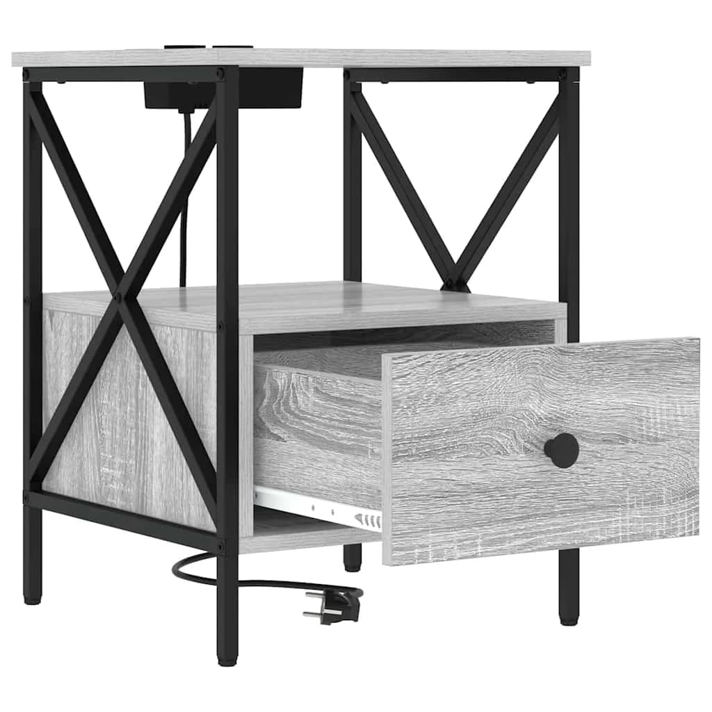 Nočna omarica 2 kos Siva Sonoma 41,5 x 40,5 x 55 cm - slika 6