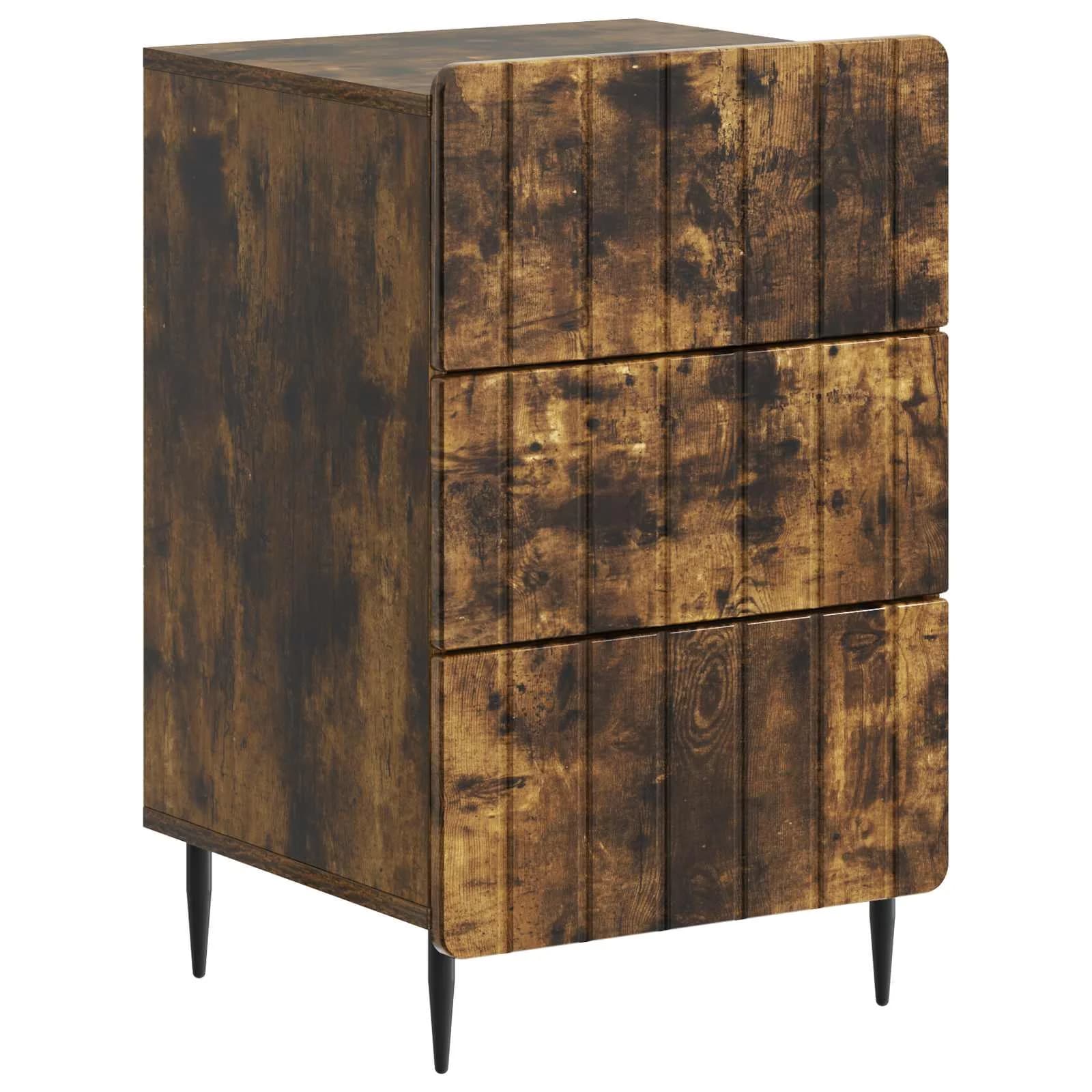 Nočna omarica Dimljen hrast 43x 41 x 68 cm Inženirski les - slika 2
