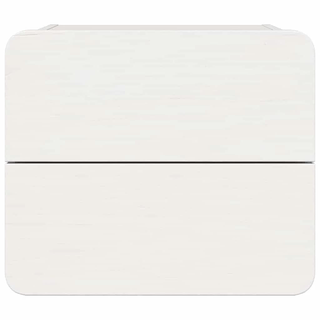 Nočna omarica s predalom Bela 39 x 34 x 33 cm Trdna borovina - slika 6