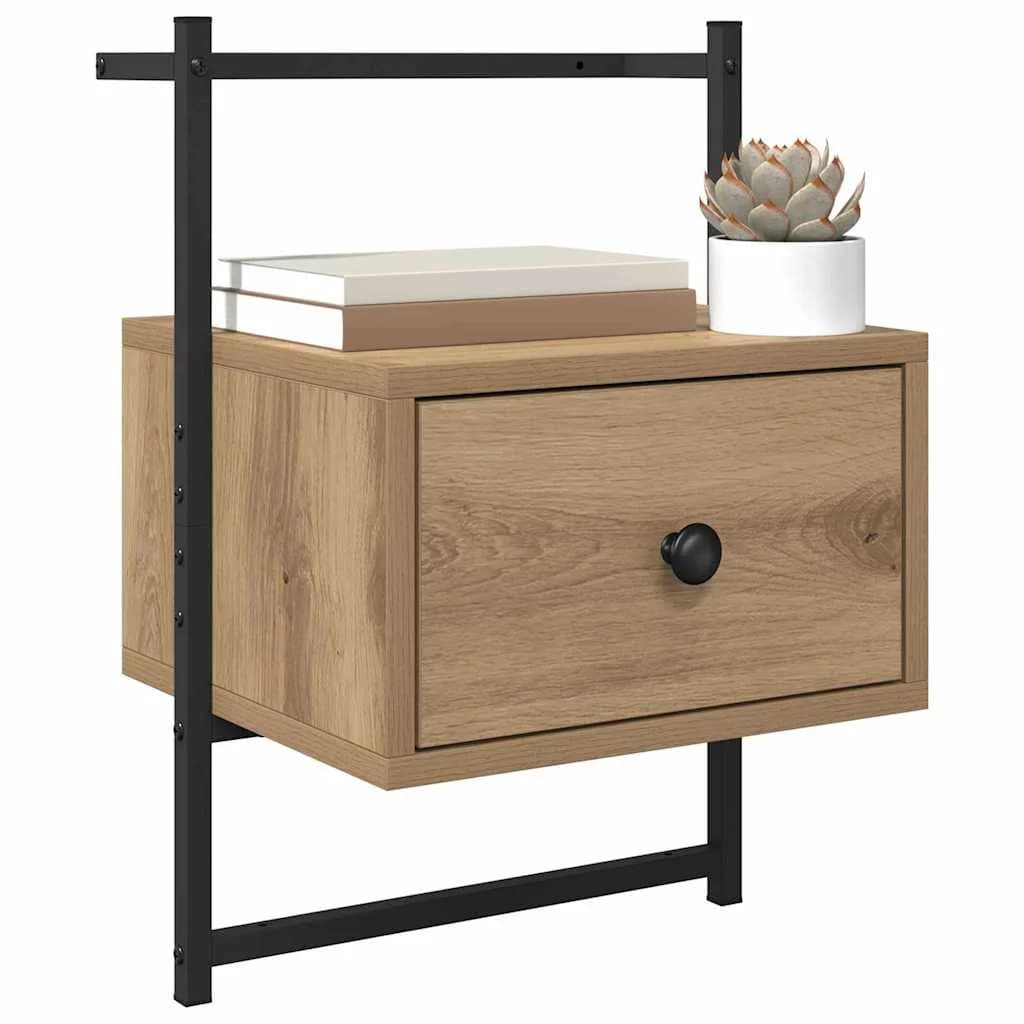 Nočna omarica 2 kos Umetni hrast 35 x 30 x 51 cm Inženirski les - slika 3