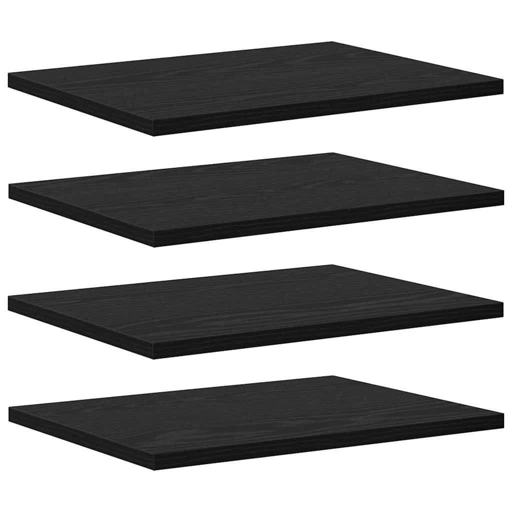 Polica za knjige 3 nivojev 4 kos 40 x 30 x 1,5 cm Črna - slika 2