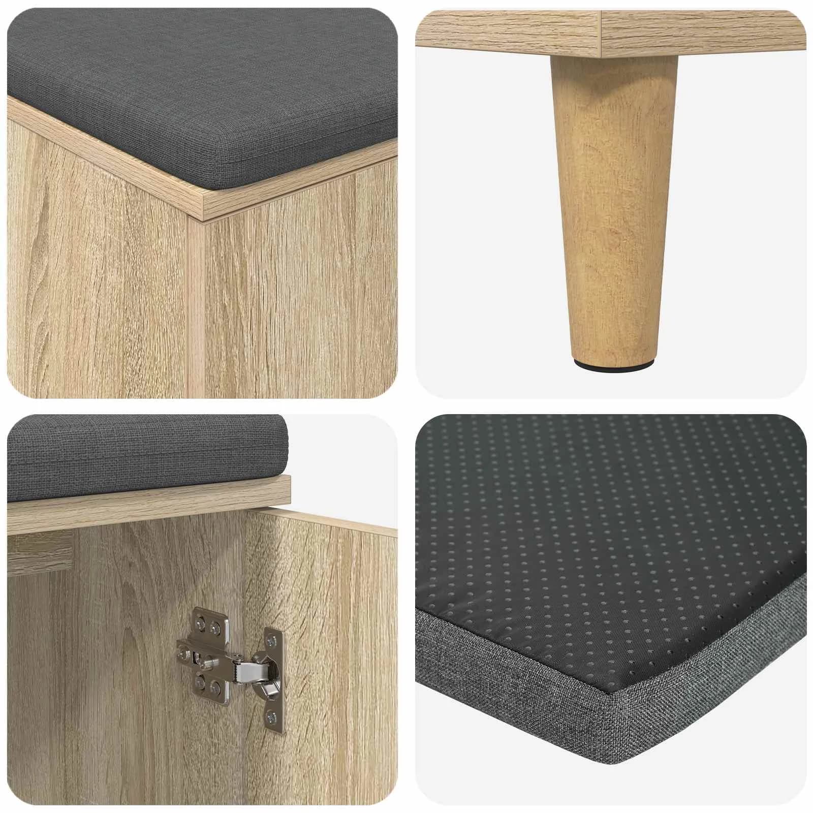 Haldna klop z blazino z vrati Sonoma hrast 60 x 38 x 46 cm - slika 9