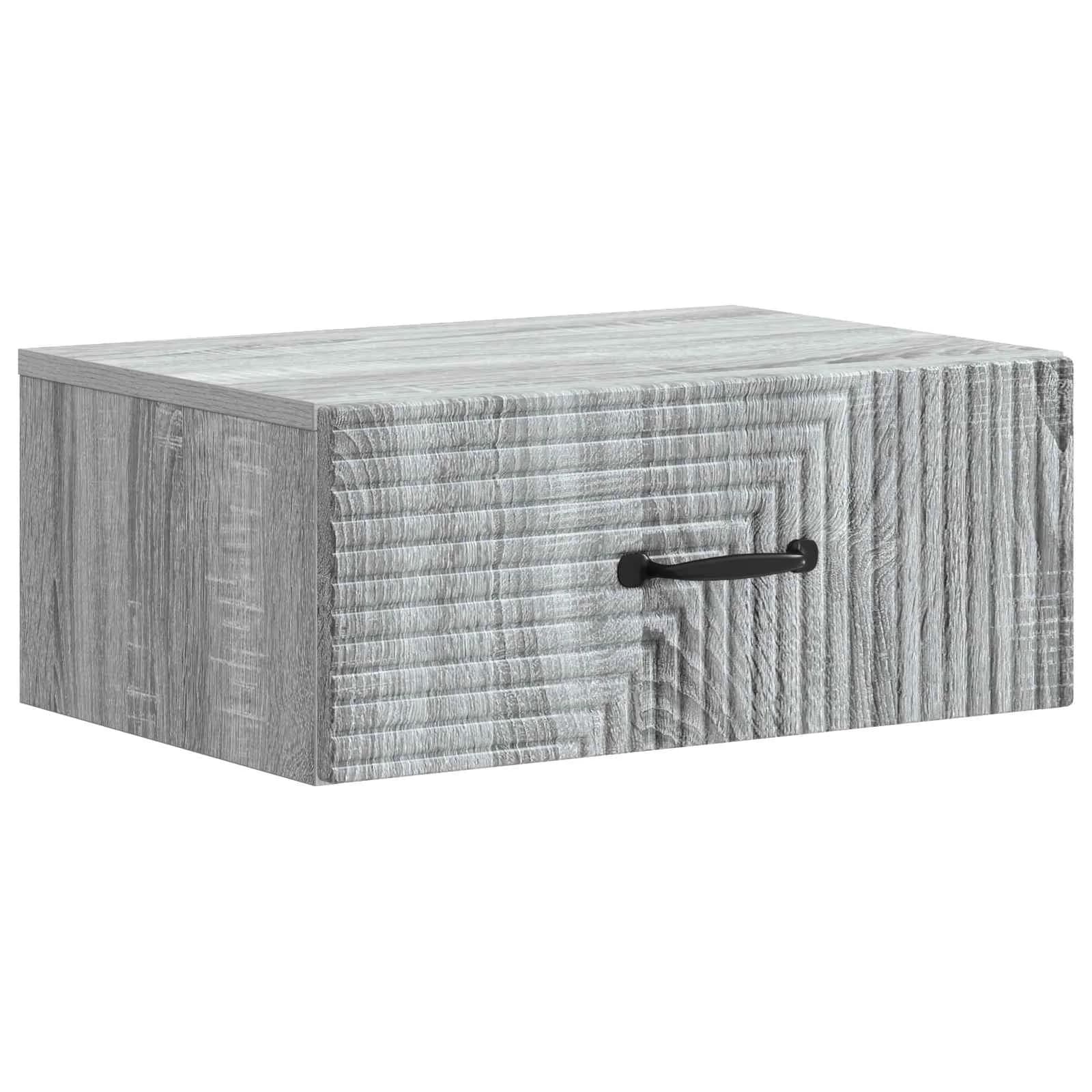 Stenski nočni omarici 2 kos Siva Sonoma 49 x 34,5 x 20 cm - slika 5