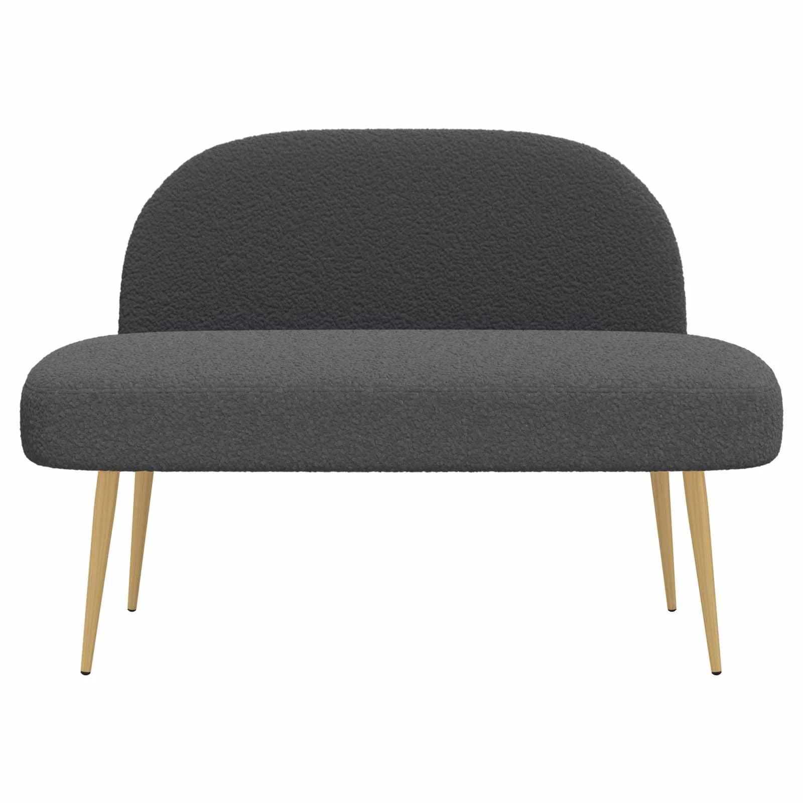 Oblazinjena klop z naslonom Temno siva 110 x 60 x 76 cm Bouclé - slika 3