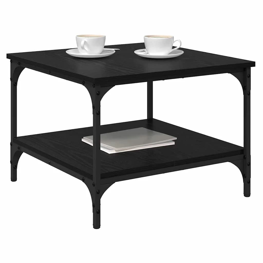 Klubska miza Črna Orehovina 55 x 55 x 40 cm Inženirski les - slika 3