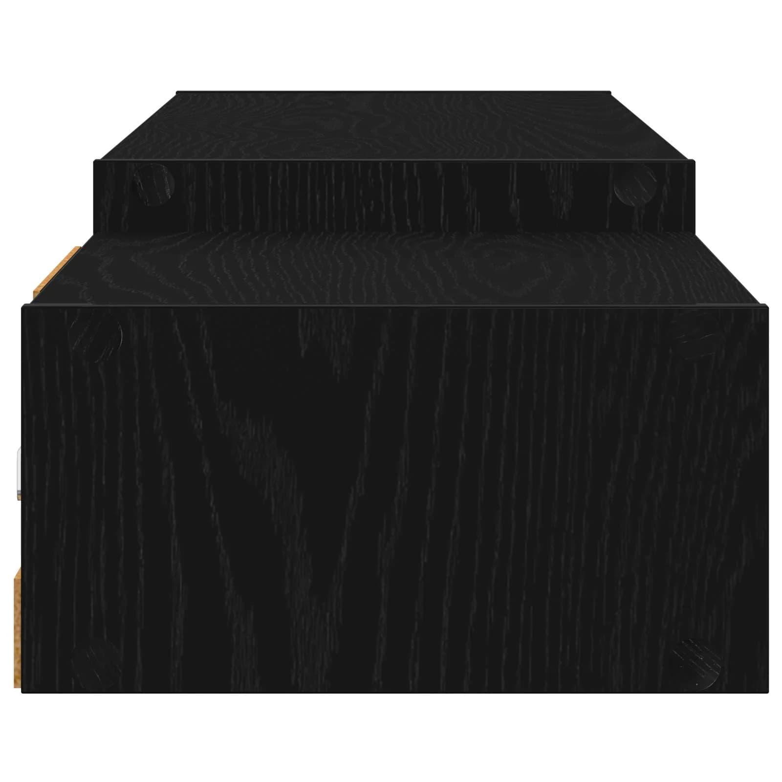 Stenska TV omarica Montaža za steno Črni hrast 180 x 28 x 21 cm - slika 6
