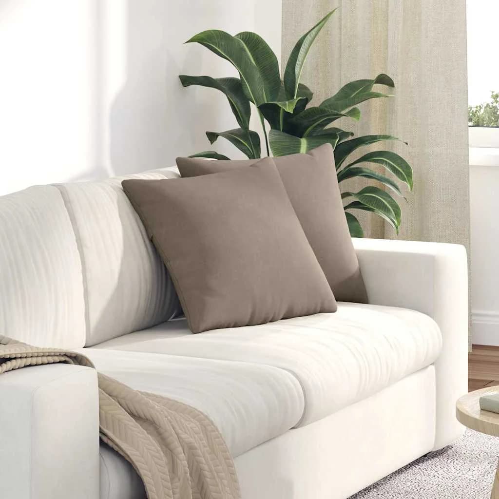 Blazine za kavč 2 pcs Taupe 45 x 45 cm blago - slika 1
