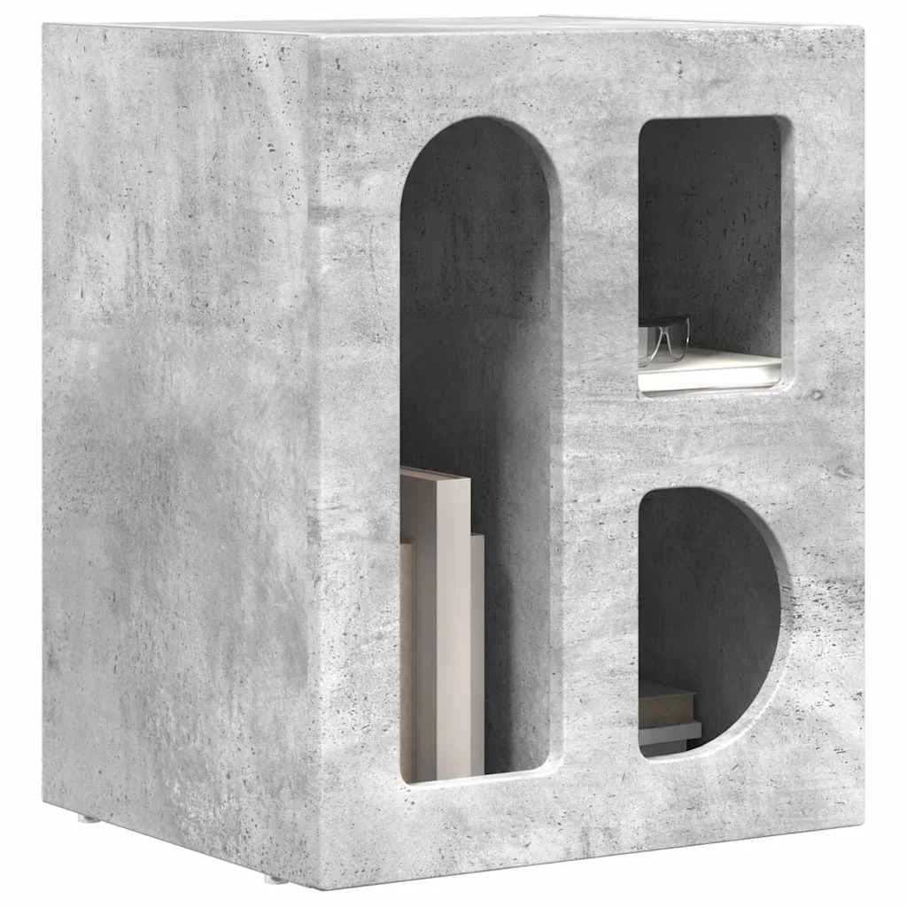 Nočna omarica ELST 2 kos Betonsko siva 40 x 35 x 50 cm - slika 3
