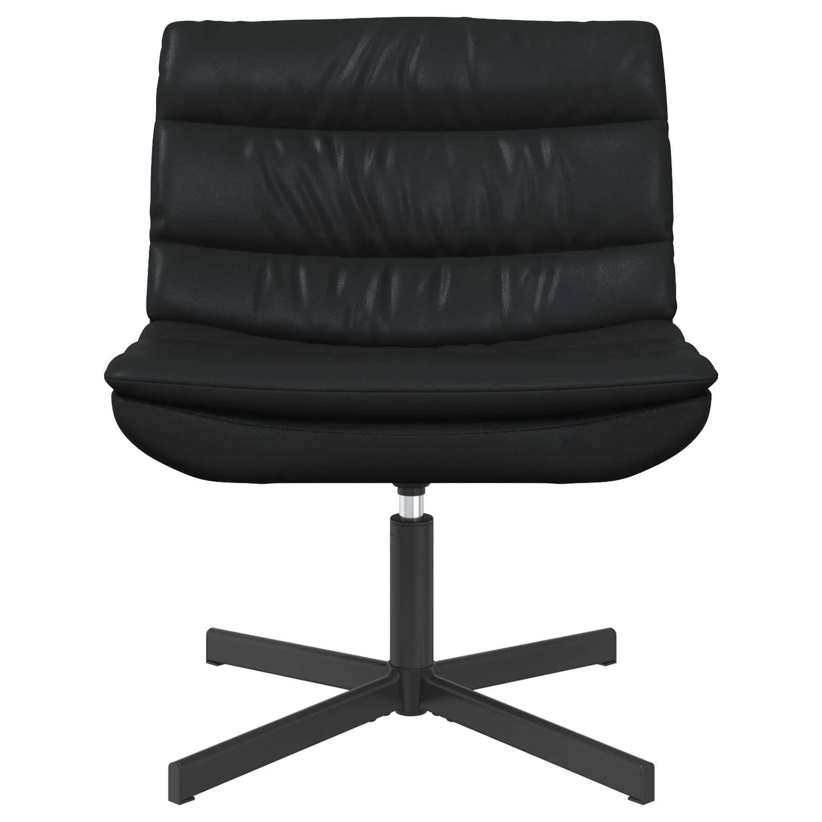 Vrtljiv stol Črna 63 x 75 x 76 cm Svetleč PU - slika 2