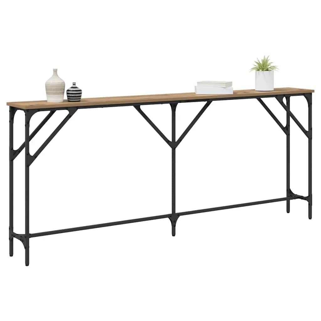 Konzolna miza artisan hrast 180 x 23 x 75 cm - slika 3