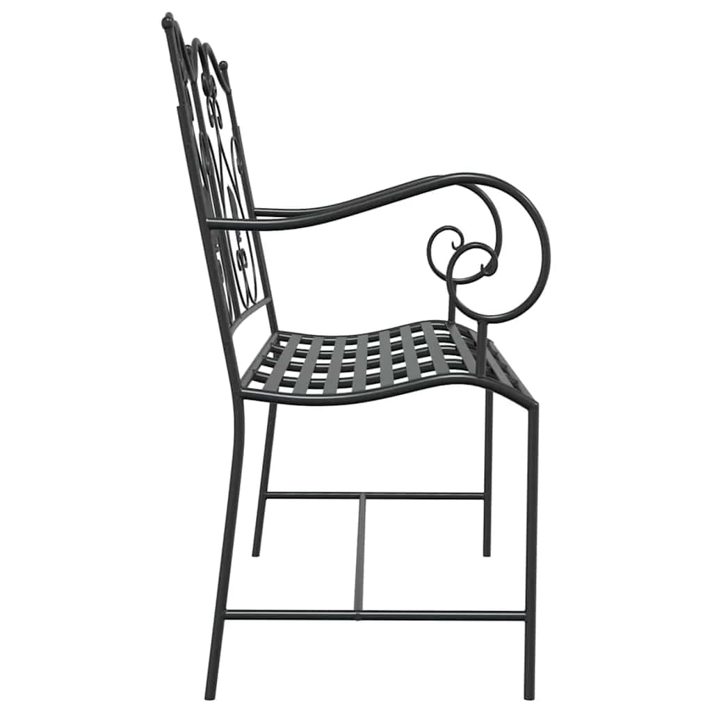 Vrtna klop Črna 104 x 54 x 93 cm Jeklo - slika 5