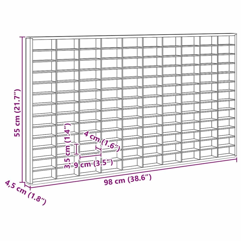 Stenska vitrina Montaža za steno Bež 98 x 4,5 x 55 cm - slika 11
