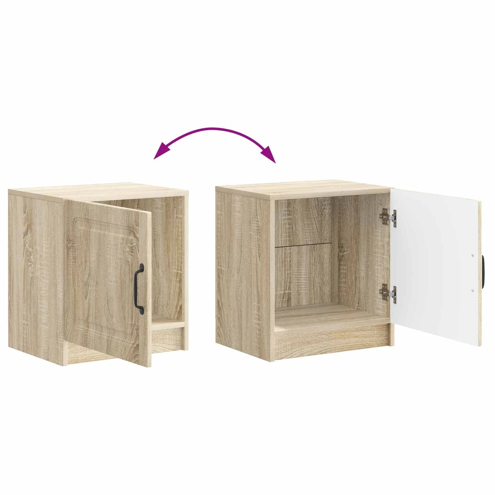 Nočna omarica Sonoma hrast 43 x 34,5 x 47 cm Inženirski les - slika 10