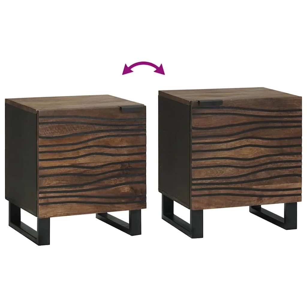 Nočna omarica 2 kos Oreh 40 x 33 x 46 cm Inženirski les - slika 11
