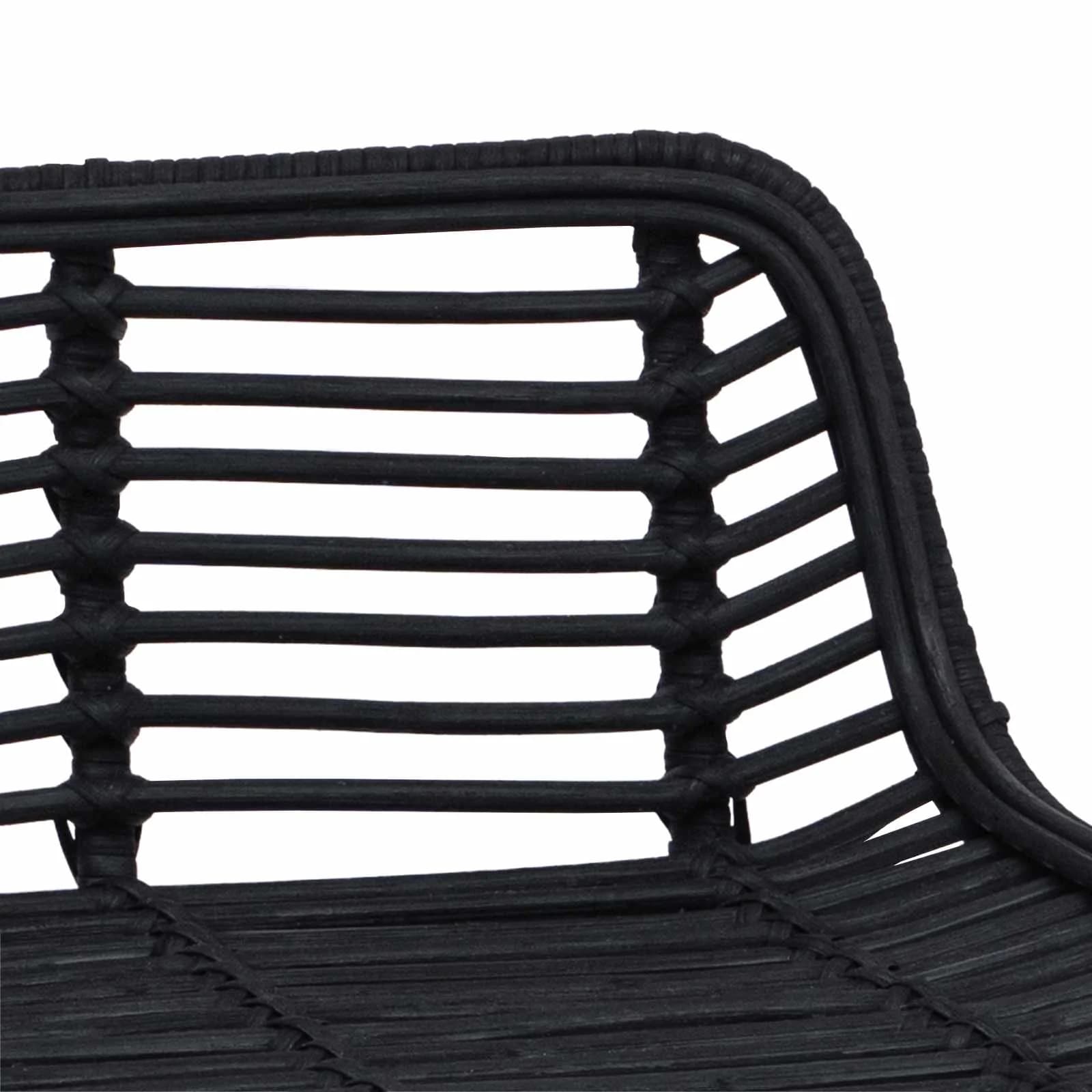 Barski stol 2 kos Črna 44 x 45 x 76 cm Rattan in jeklo - slika 8