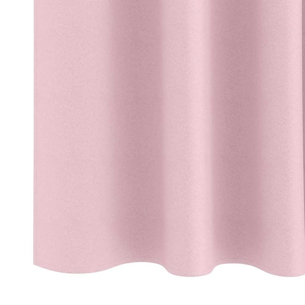 Zavese za zatemnitev z obroči 2 kos Baby roza 260 x 140 cm - slika 6
