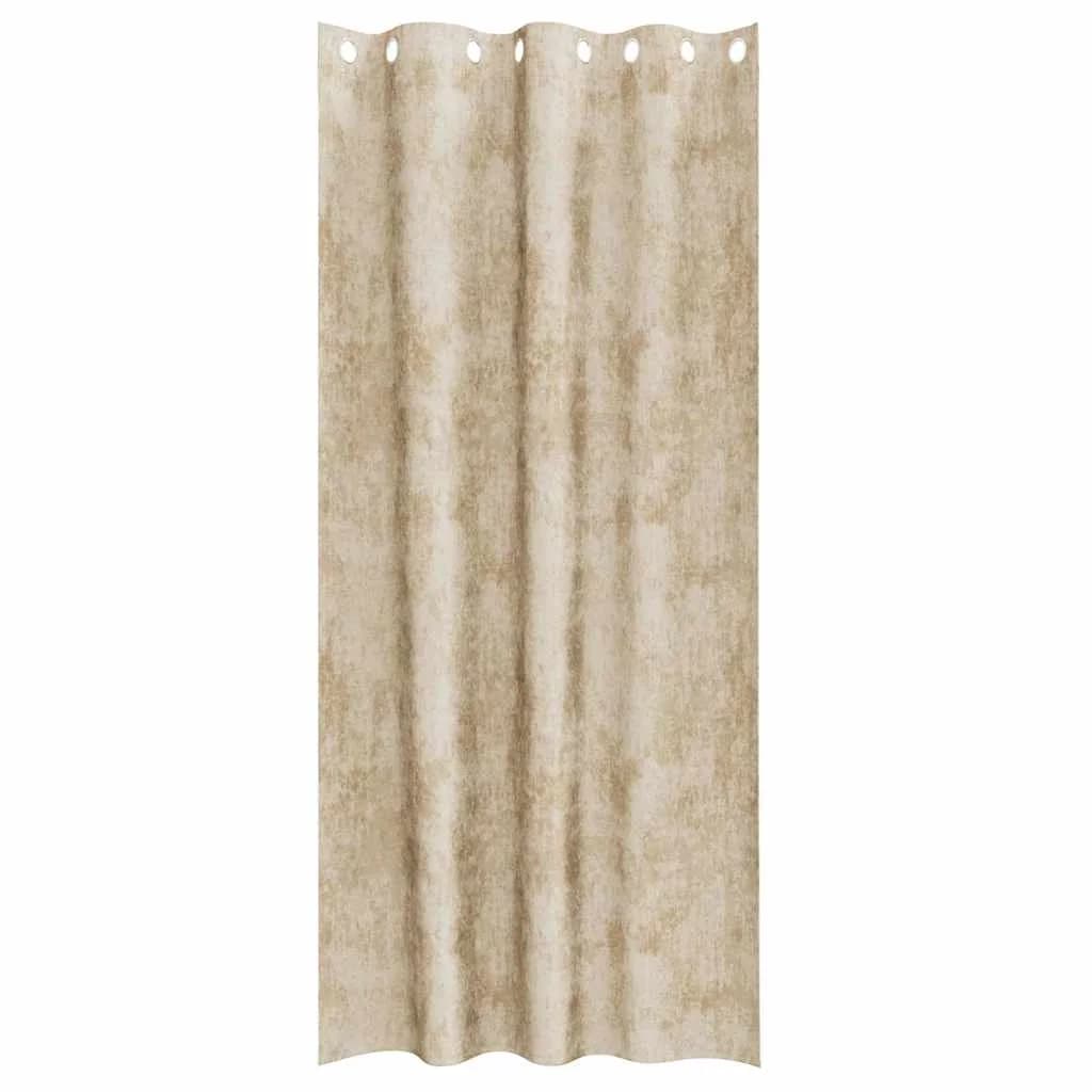Velvete zavese 2 kos krema 245 x 140 cm Žamet - slika 4