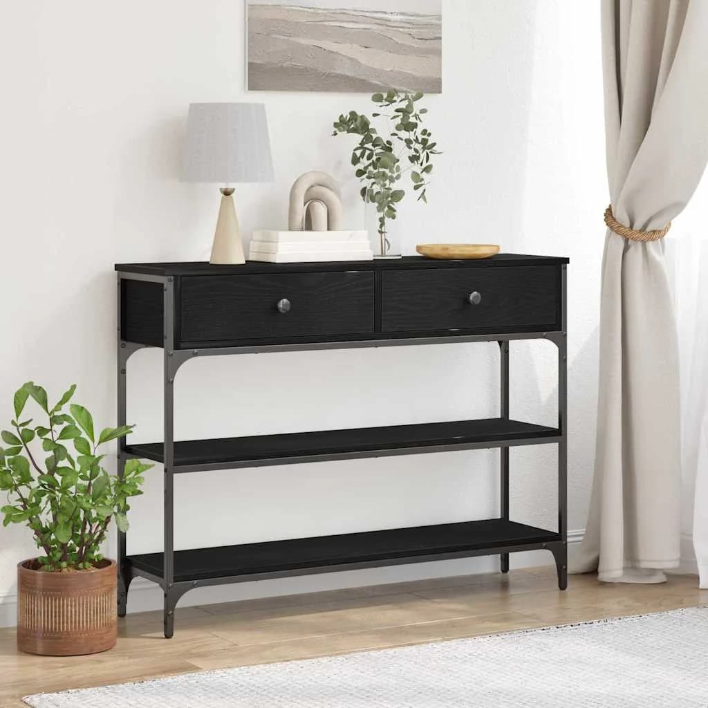 Konzolna miza Črna Orehovina 100 x 25 x 75 cm Inženirski les
