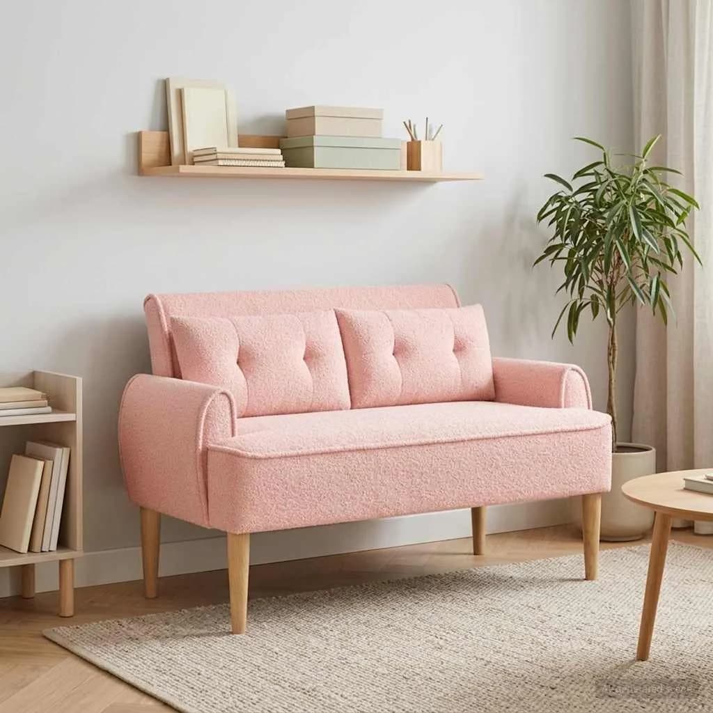 Dvojnica s gumbi Roza 117 x 67 x 77 cm Bouclé