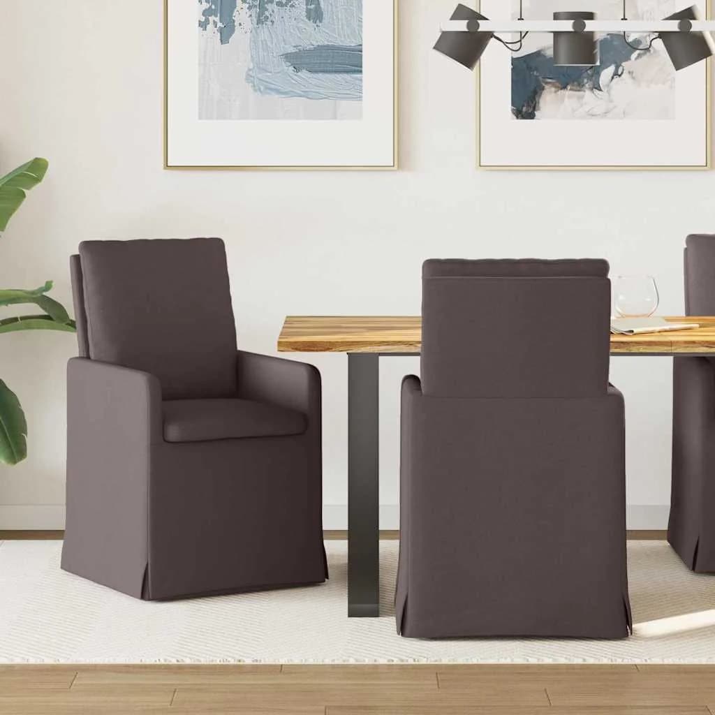 Jedilni stoli 2 kos blago Temno rjava 57 x 67 x 98 cm