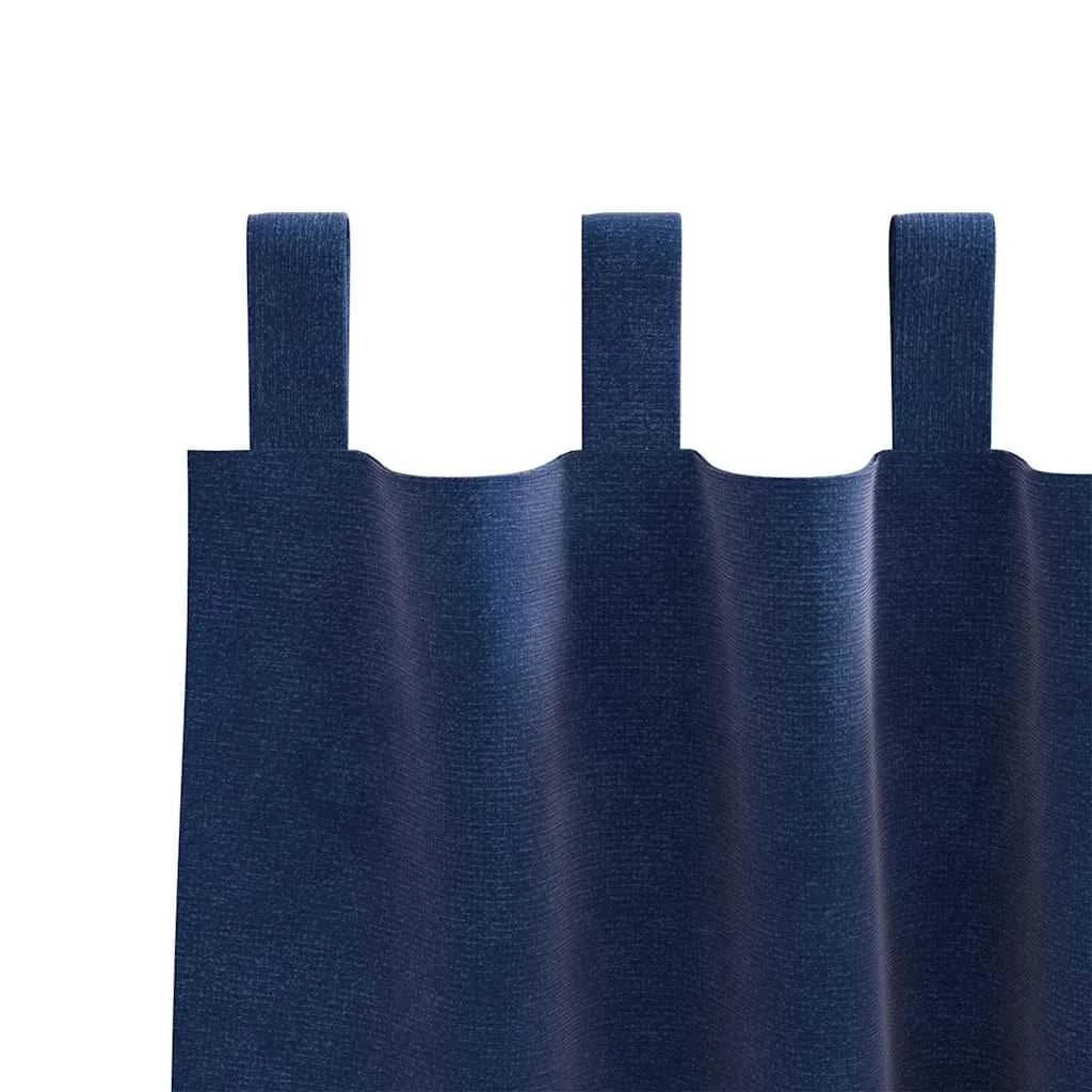Zatemnitvene zavese 2 kos Temno modra 140 x 245 cm Žamet - slika 5