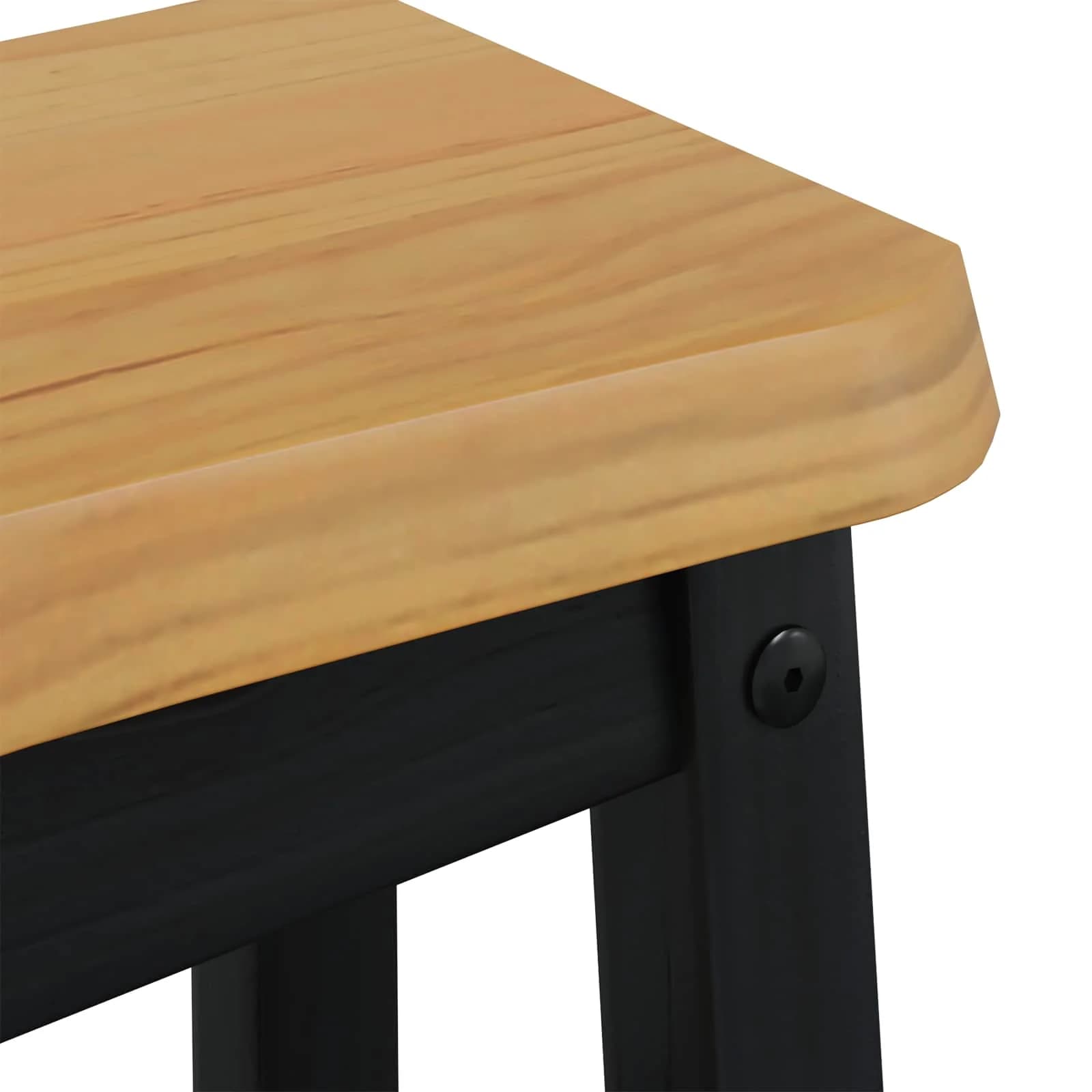 Barski stol EKAI 2 kos Črna 40 x 29 x 45,5 cm Trdna borovina - slika 7