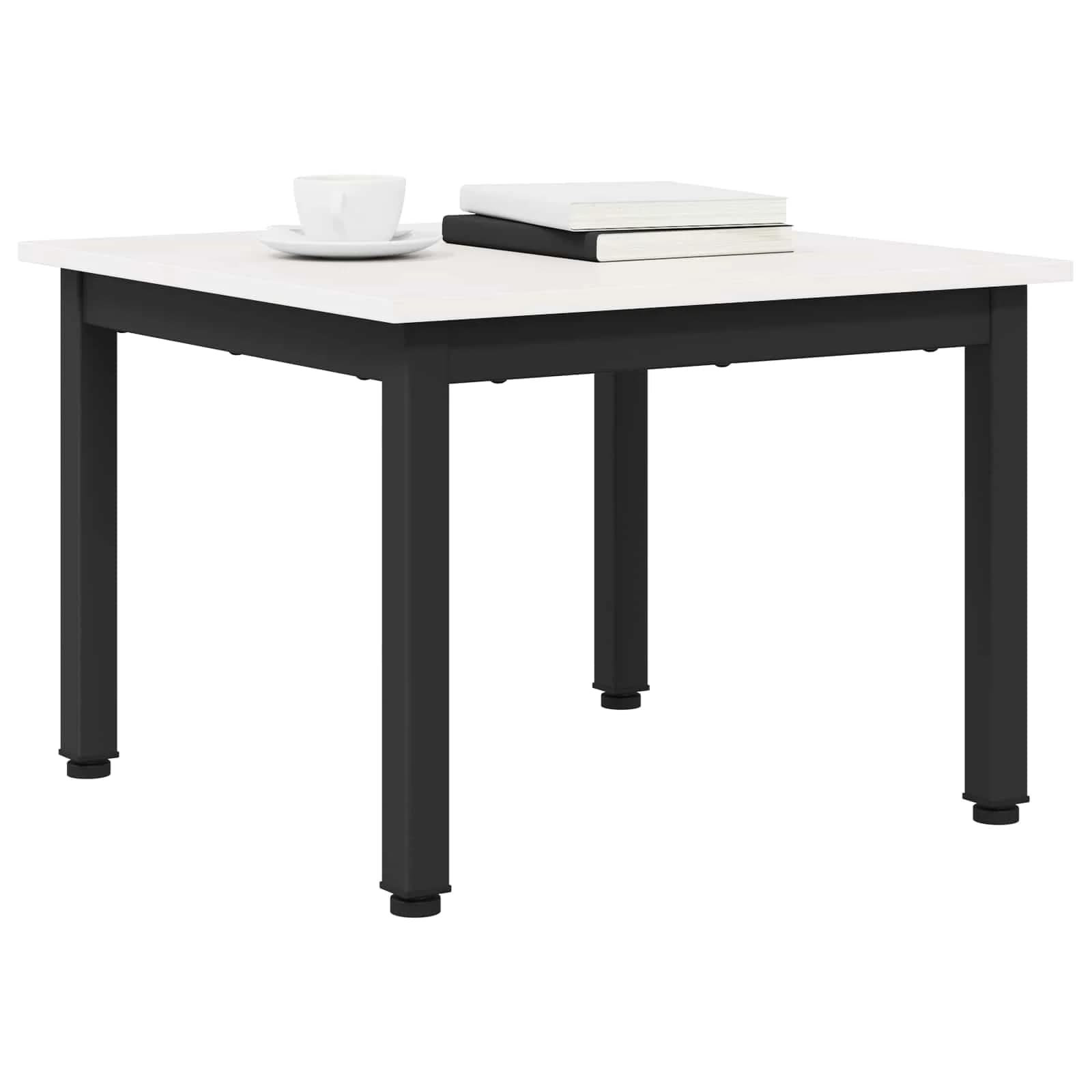 Klubska miza Bela 50 x 50 x 36 cm Masivno borovo les - slika 3
