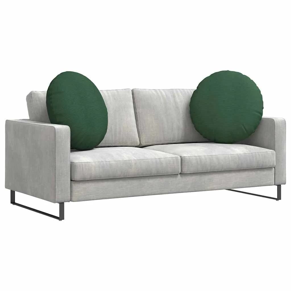 Sedežne blazine 2 kos Žametna tkanina Temno zelena Ø 80 cm - slika 3