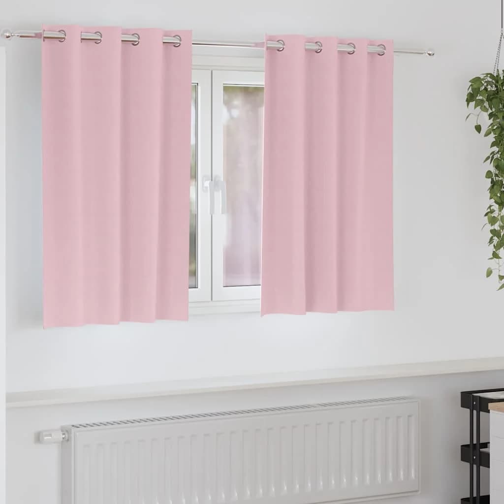 Zavese za zatemnitev z obroči 2 kos Baby roza 140 x 140 cm