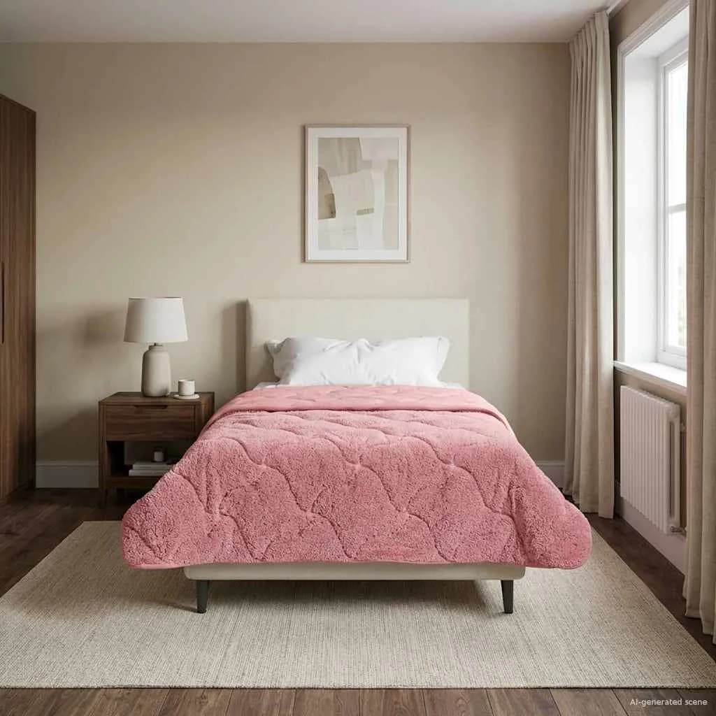 Zimska posteljnina Roza 155 x 200 cm Mikrofibra in Teddy flis - slika 4