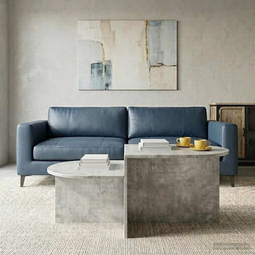 Klubska miza Betonsko siva 100 x 50 x 40 cm Inženirski les