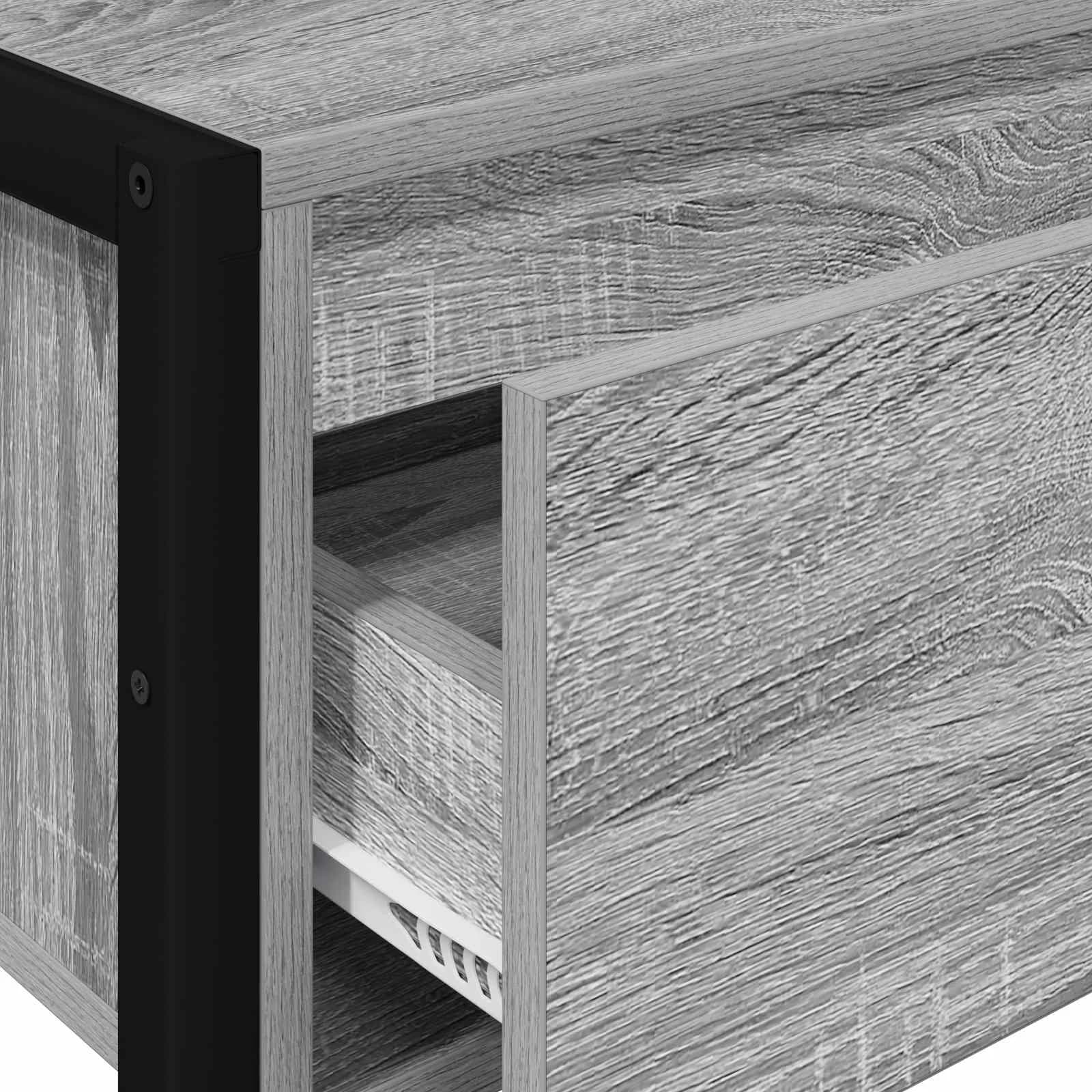 Stranska miza Siva Sonoma 100 x 36 x 75 cm Inženirski les - slika 9