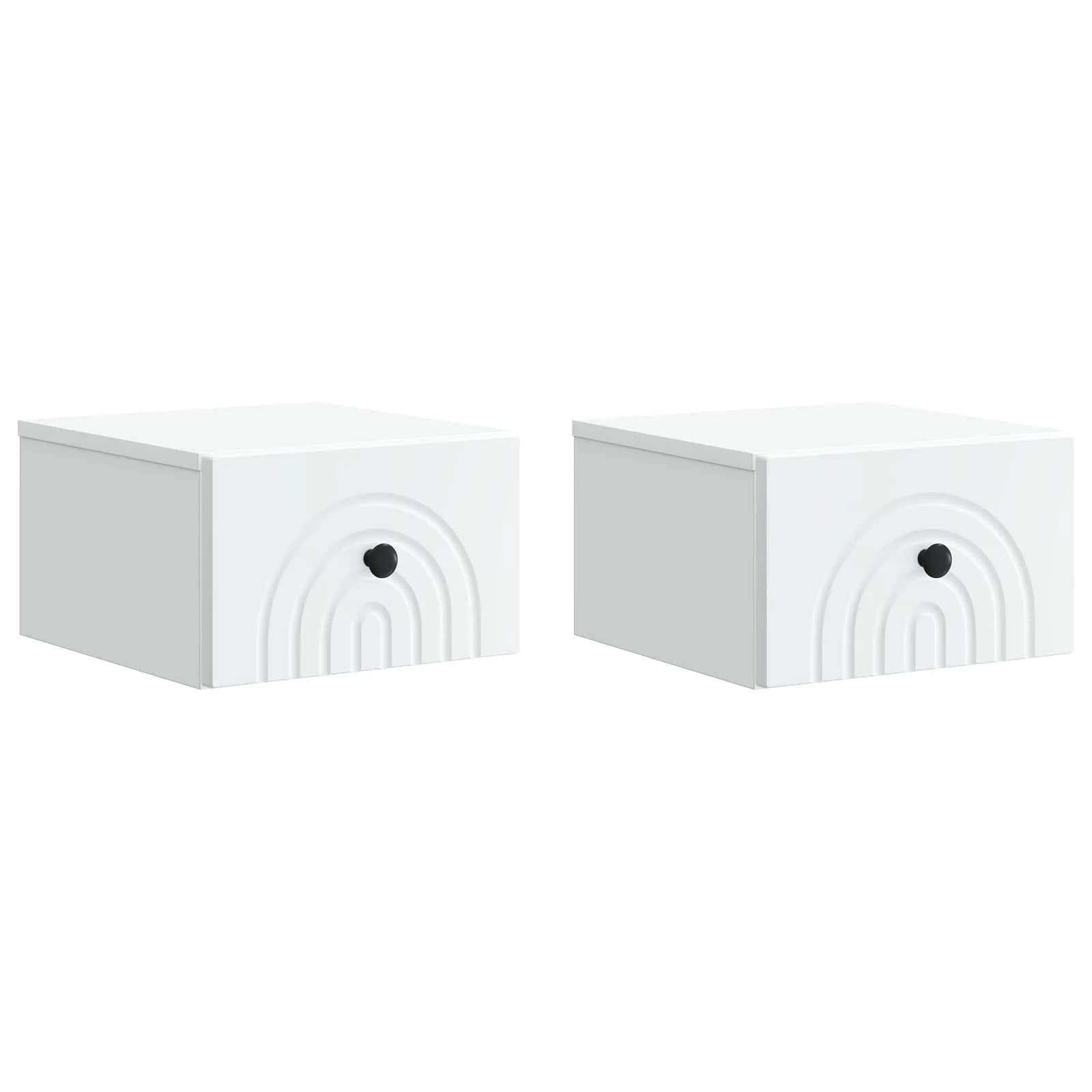 Stenski nočni omarici 2 kos Bela 33 x 34,5 x 20 cm - slika 2