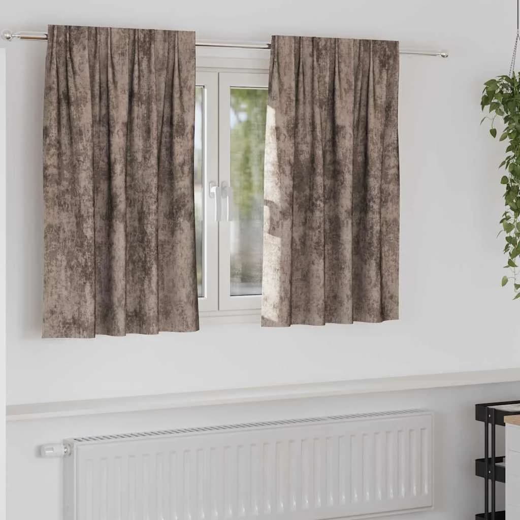 Velvete zavese 2 kos Kapučino 140 x 140 cm Žamet