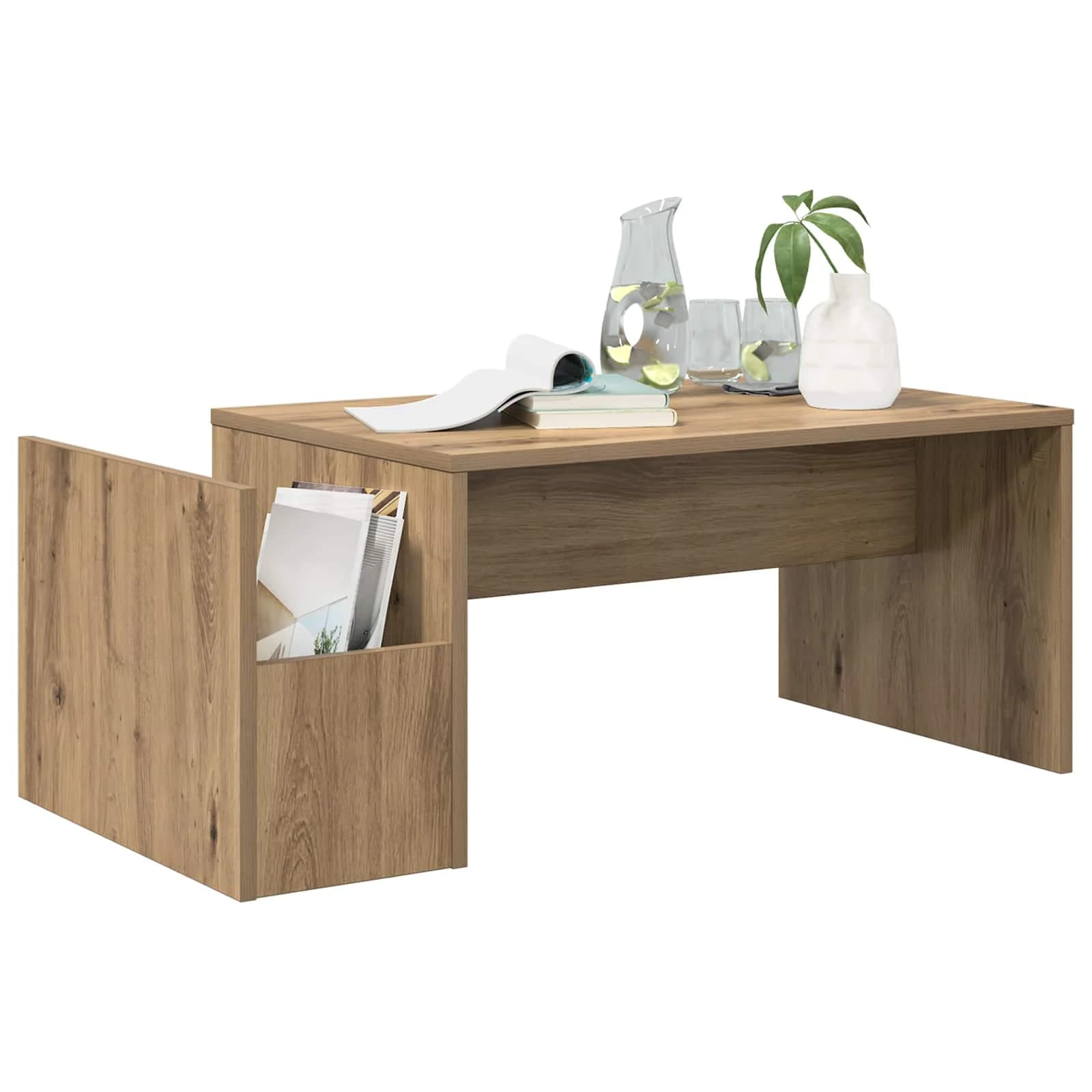 Klubska miza Umetni hrast 90 x 45 x 35 cm Inženirski les - slika 3