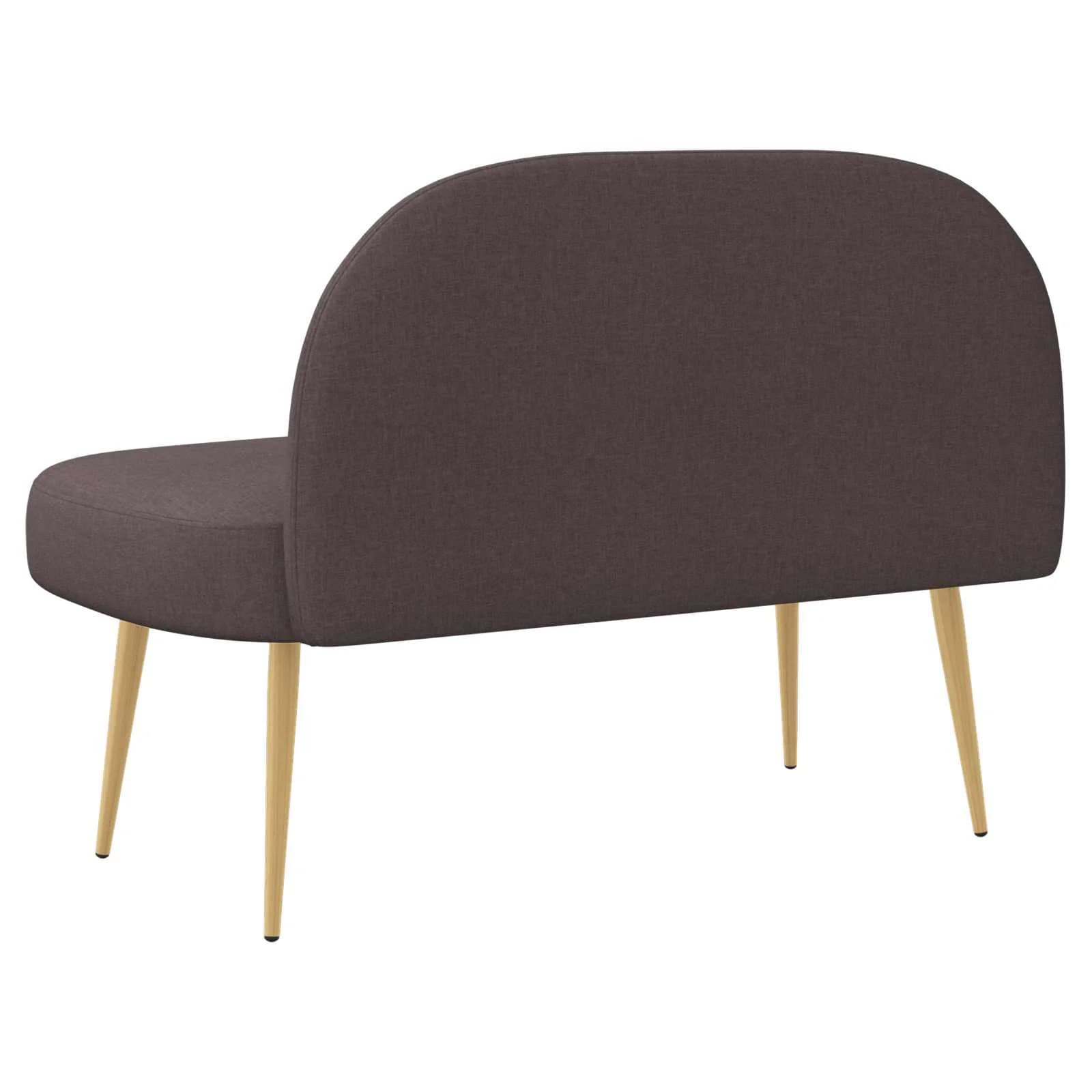 Oblazinjena klop z naslonom Temno rjava 110 x 60 x 76 cm - slika 4