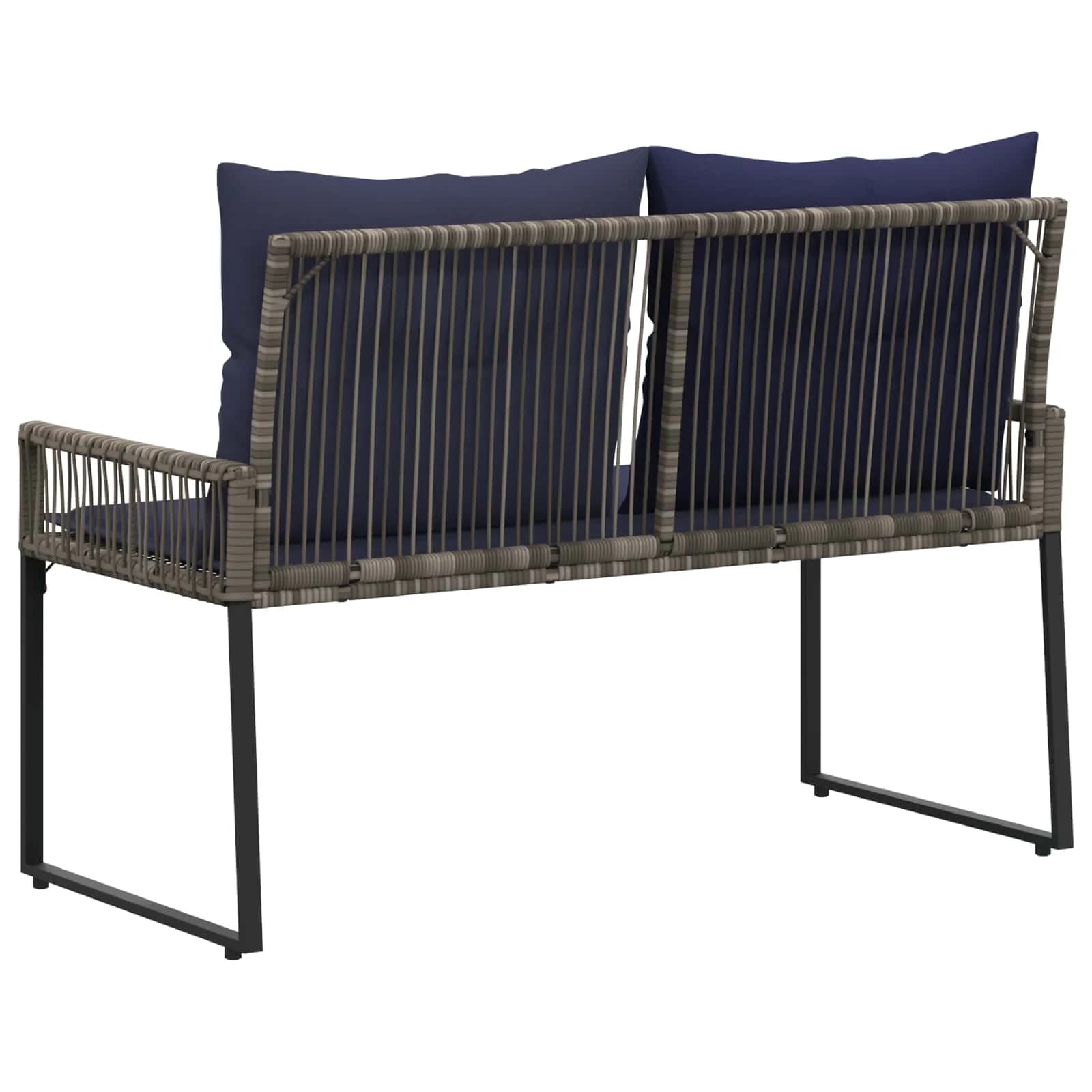 Zunanja klop 2 -Seater 4 kos 110 x 59 x 82 cm poli ratan - slika 7