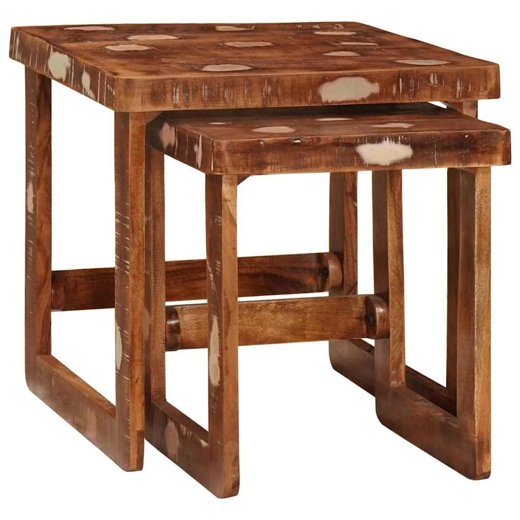 Gnezditvene mize 2 kos Rjava 46 x 46 x 45 cm