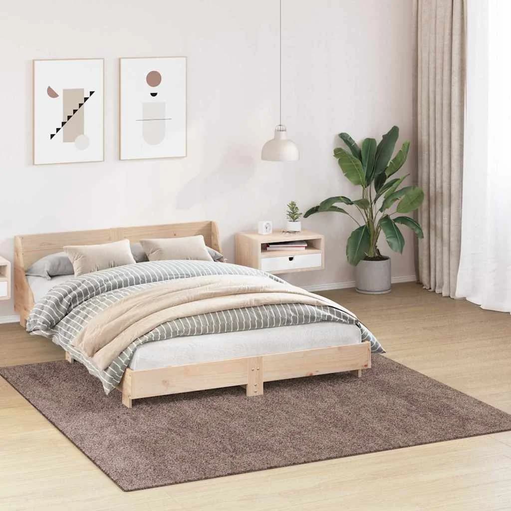 Antiskluzna Shaggy Preproga Rjava 200 x 200 cm PP - slika 3