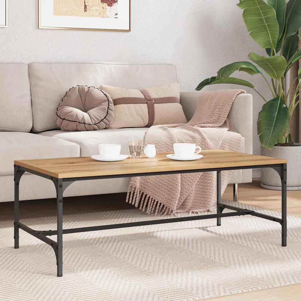 Klubska miza Umetni hrast 100 x 50 x 35 cm Inženirski les - slika 4