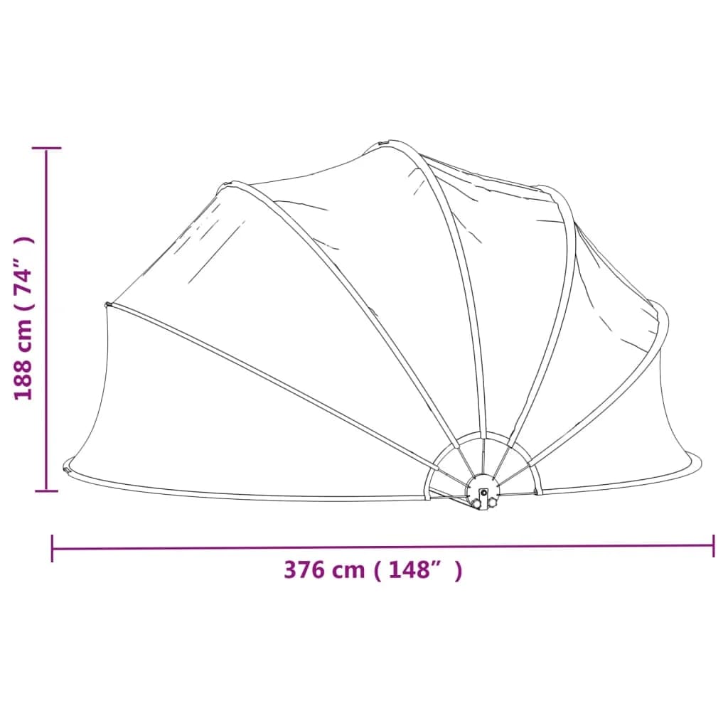 Kupola za bazen okrogla 376x188 cm PVC - slika 8