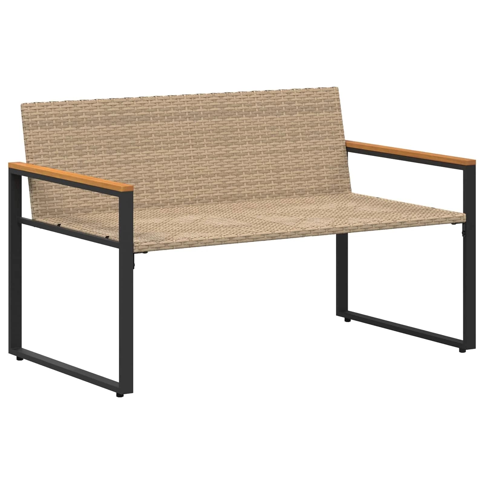 klop z blazino Bež in smetanasto bela 115 x 65 x 72 cm Ratan - slika 4