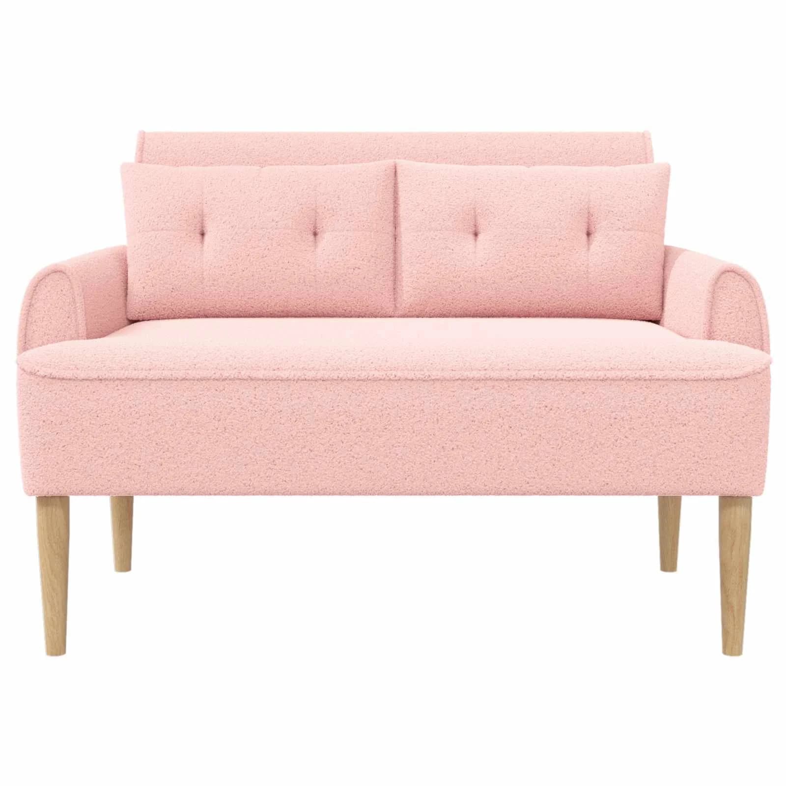 Dvojnica s gumbi Roza 117 x 67 x 77 cm Bouclé - slika 3