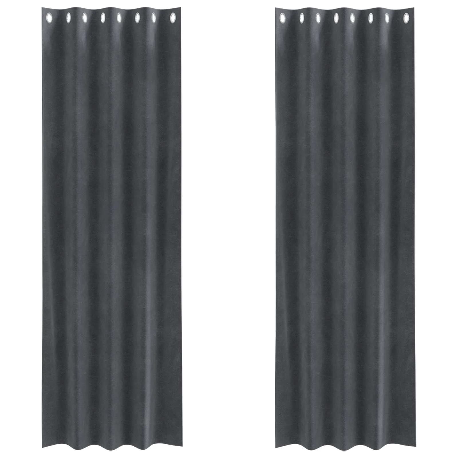 Zatemnitvene zavese 2 kos Svetlo siva 140 x 260 cm Žamet - slika 2