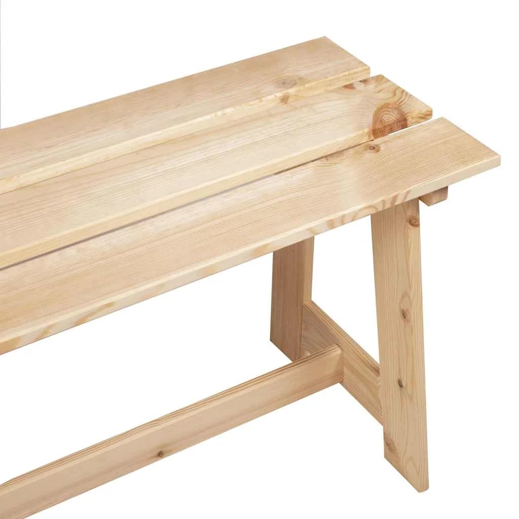Zunanja klop Naravna 119 x 37 x 47 cm Masivno borovo les - slika 7