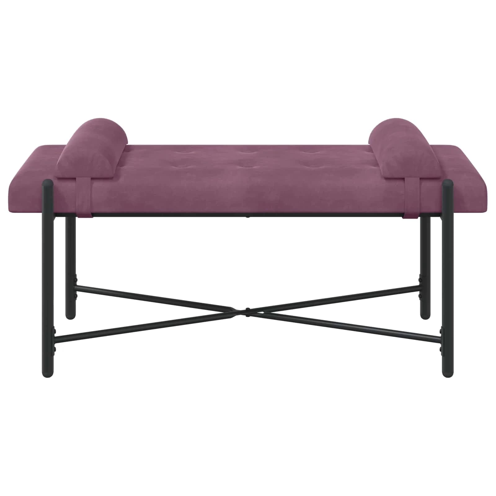 Klubska klop z gumbi in vzglavniki Vijolična 110 x 40 x 46 cm - slika 6