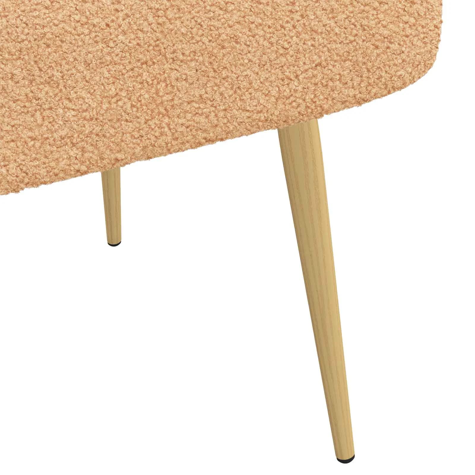 Oblazinjena klop z naslonom Bež 110 x 60 x 76 cm Bouclé - slika 6