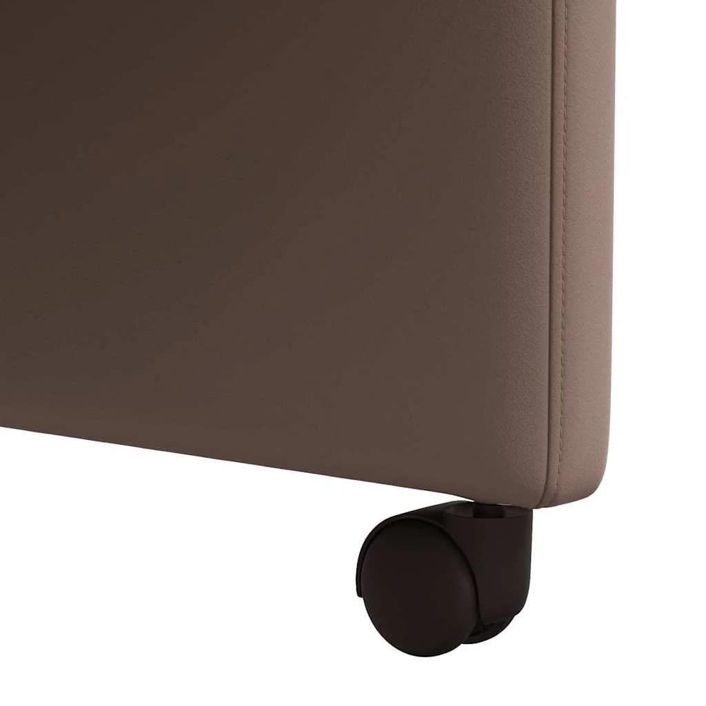 Jedilni stoli s kolesi 2 kos Umetna koža Rjava 58 x 65 x 98 cm - slika 9