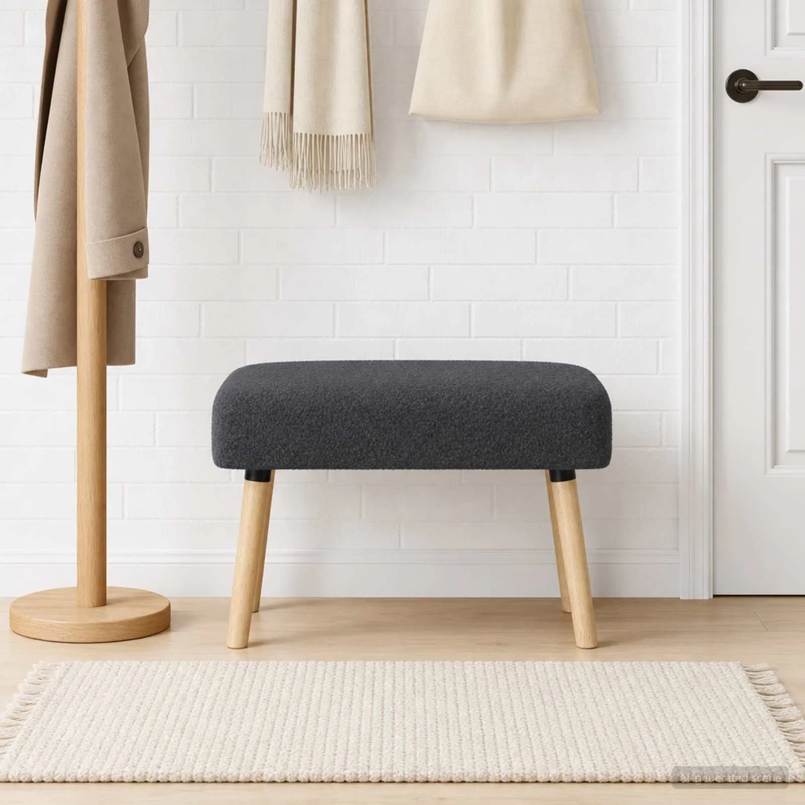 klop Enobarvno Temno siva 60 x 40 x 45 cm Bouclé