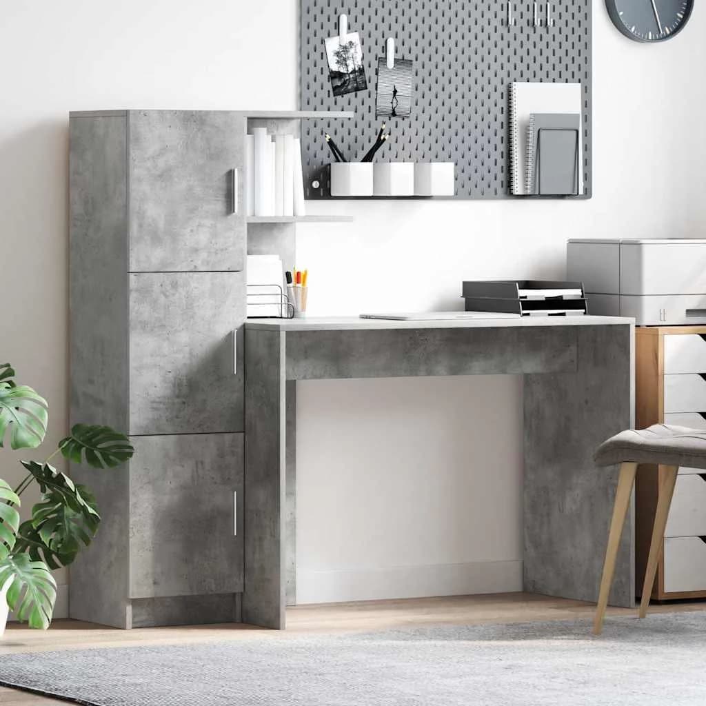 Miza Betonsko siva 133,5 x 50 x 124 cm 2 kos
